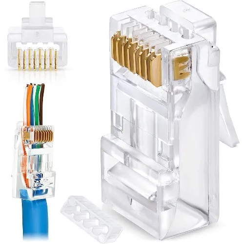 RJ45 cat6e Crystal head Gold-plated chip